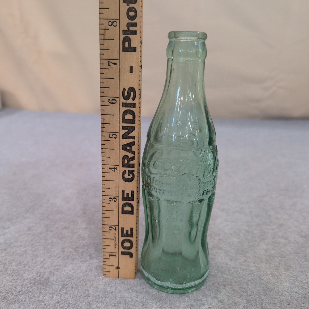 VTG Coca-Cola Glass Bottle Rome GA Georgia Green Embossed Hobbleskirt Contour - Picture 4 of 4